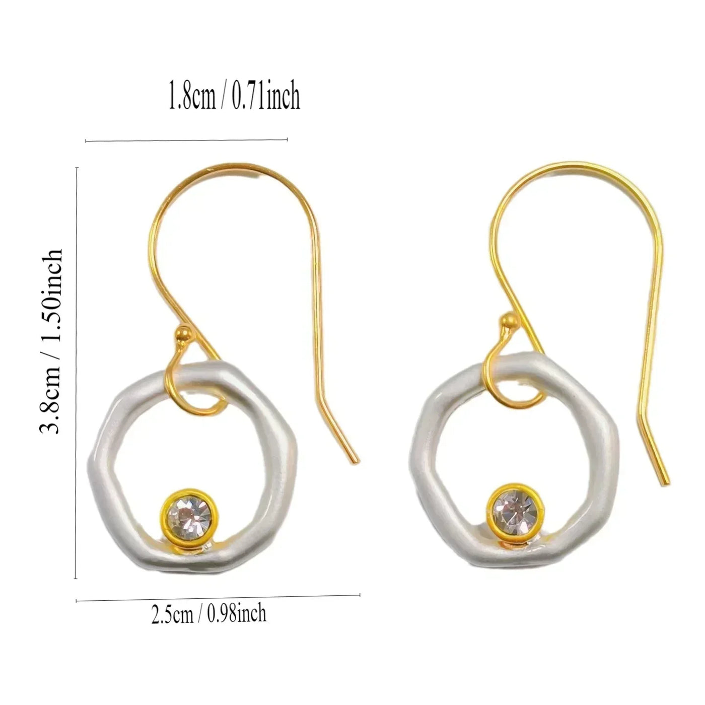 Aurielle | Vintage Gold & Silver Zirconia Earrings
