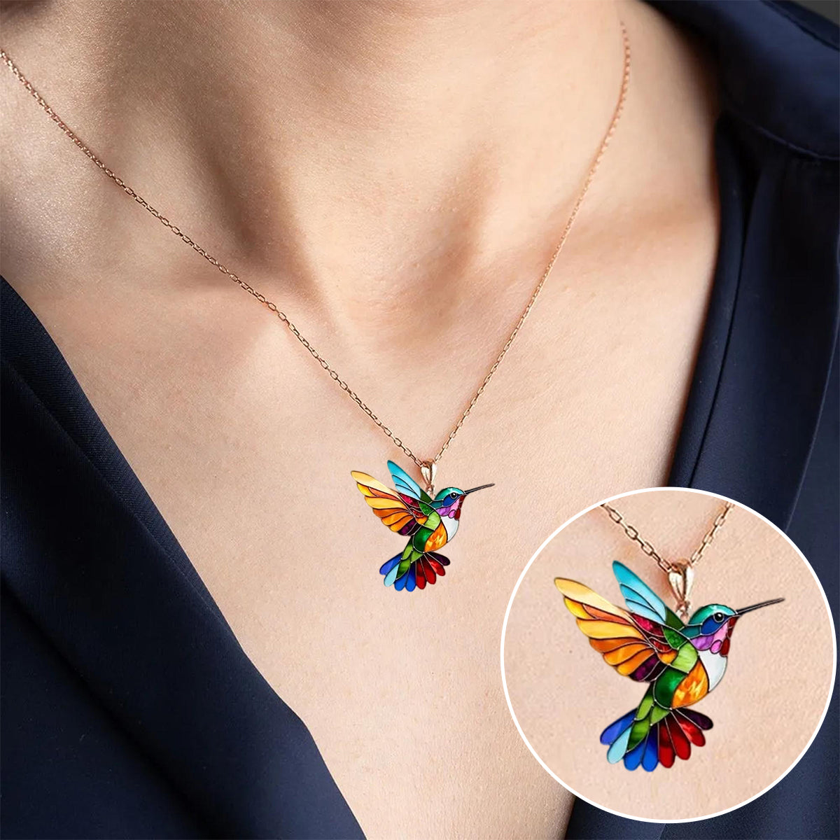 Aurea| Beautiful hummingbird Design Necklace