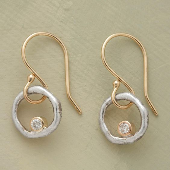 Aurielle | Vintage Gold & Silver Zirconia Earrings